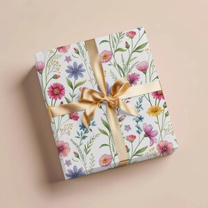 Wildflower Wrapping Paper Gift Wrapping Paper Floral Wrapping Paper Botanical Gift Wrap Birthday Wrapping Paper Roll Gift Baby Shower Gift