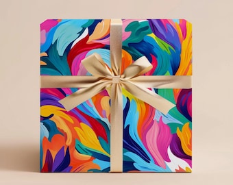 Colorful Wrapping Paper Gift Wrapping Paper Abstract Wrapping Paper Painting Gift For Birthday Wrapping Paper Roll Gift Wrap Paper Abstract
