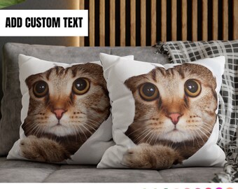 Custom Cat Photo Pillow Gift Custom Pillow Cover Customize Pillow Personalized Photo Collage Gift Photo Personalized Pillow Custom Cat Gifts