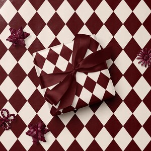 Christmas Argyle Wrapping Paper Holiday Gift Wrap Christmas Wrapping Paper Christmas Gift Wrap Elegant Christmas Gift Argyle Gift Wrap Rolls image 2