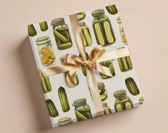 Pickle Wrapping Paper Gift Wrapping Paper Food Gift Wrap Homestead Pickle Gift Wrap Birthday Wrapping Paper Roll Gift Holiday Gag Gift Wrap