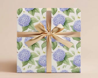 Purple Hydrangea Wrapping Paper Gift Wrapping Paper Floral Wrapping Paper Birthday Gift Wrap Wedding Wrapping Paper Roll Gift Baby Shower