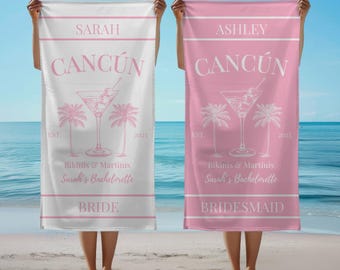 Personalized Bachelorette Beach Towel Custom Beach Towel Beach Bachelorette Party Pool Towel Bridal Party Gift For Bride Bachelorette Gift