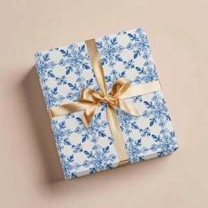 Blue Chinoiserie Christmas Wrapping Paper Christmas Gift Wrap Vintage Christmas Toile Gift Christmas Wrapping Paper Rolls Wedding Gift Wrap