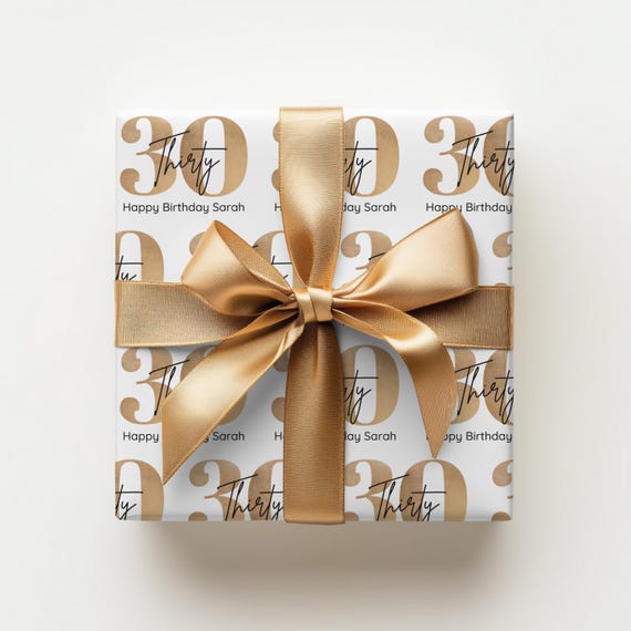 Personalized Birthday Wrapping Paper 30th Birthday Gift Wrapping Paper Custom Wrapping Paper Custom Gift Wrap Name Wrapping Paper Roll