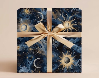 Wrapping Paper Gift Wrapping Paper Celestial Night Sky Thank You Gift For Him Wrap Birthday Wrapping Paper Roll Gift Wrap Paper Gift Package