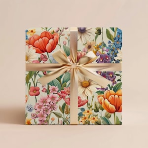 Wildflower Wrapping Paper Gift Wrapping Paper Floral Wedding Gift Mothers Day Gift Birthday Wrapping Paper Roll Gift Wrap Paper Bridal Gift