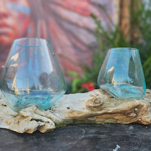 Root wood double vase glass vase height 25 cm unique Gamal wood decorative glass Liqva vase unique bonbonniere Root wood glass decorative fruit bowl Handmade