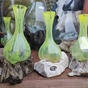3 Root wood glass vases decorative glass SET unique Gamalholz Liqva vase unique candy dish Root wood glass Decoration Handmade