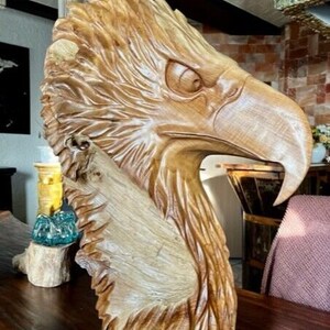 Eagle Eagle Head Hand Carved Statue Sculpture Unique 74 Cm High Eagle ...