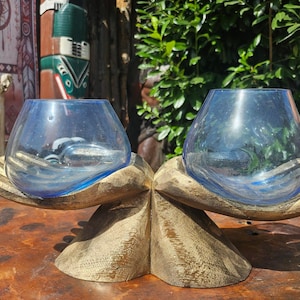 Root wood glass vase decorative glass height 22 cm sweets Liqva vase unique bonboniere root wood flower vase Root wood glass Deco
