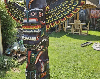 Totem Pole Wood by Jerome Collection Indian Totem Height 2,00