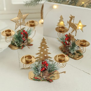 Christmas golden candlestick decoration window table decoration Christmas