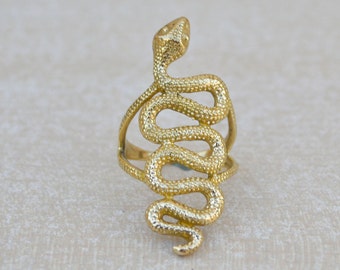 Gold Snake ring, snake ring ,statement ring, Open Serpent Band, Snake jewelry, Stacking Animal rings, Dainty ring, bohemian ring