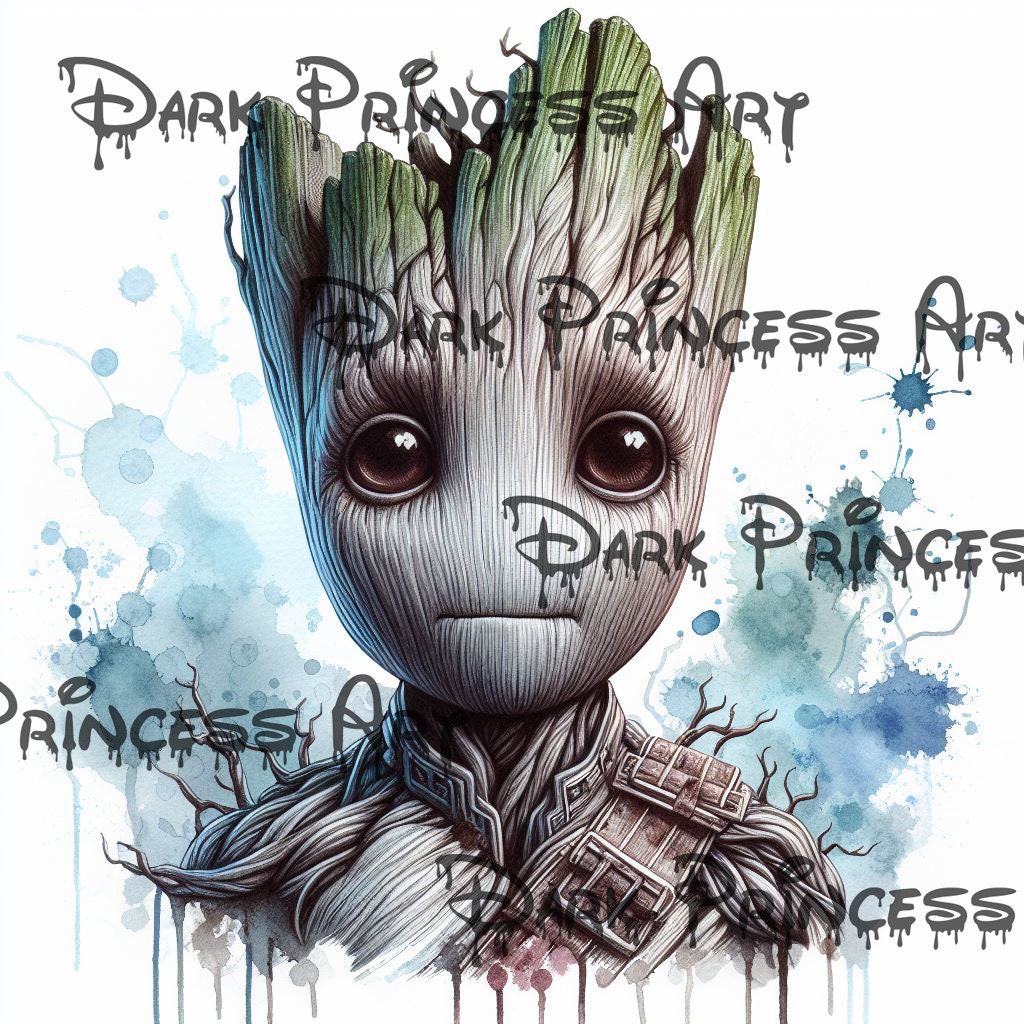 Punk Groot GROOT CLIPART BUNDLE - Marvel Digital Watercolor Png Printable Rock ...