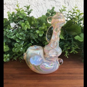 The Smasher Dry Sherlock Tobacco Pipe - Fumed Stand Up Sherlock - Color Changing Glass - American Made Glass - Fumed Glass Pipe