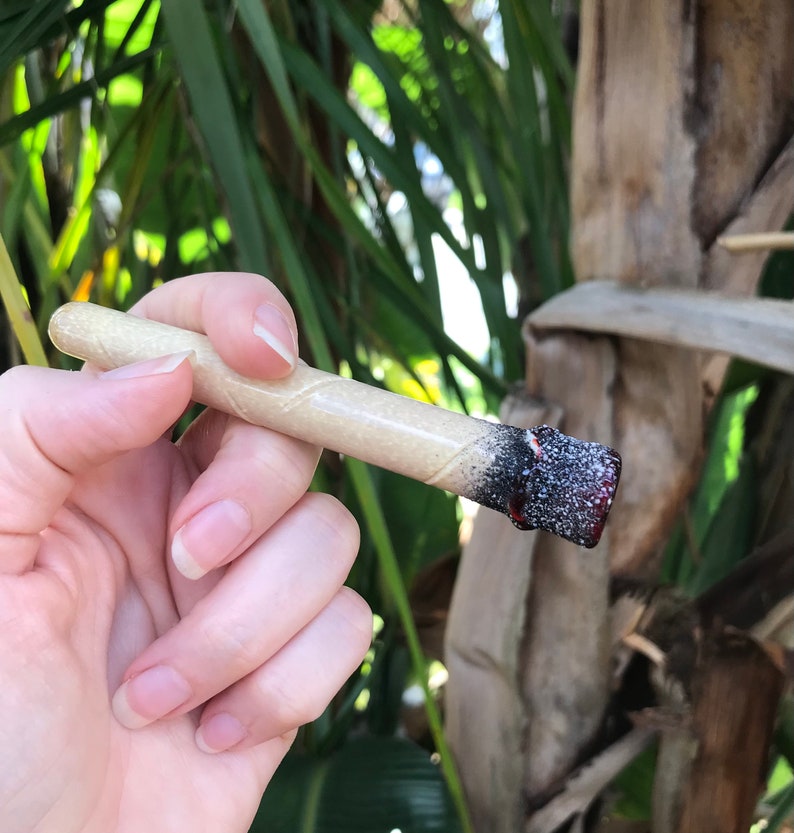 The Marley Glass Chillum Glass Pipe Handmade Glass Art Etsy