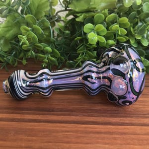Green Fumed Galaxy Glass Spoon - Green with Mixed Color Fume - Color Changing Glass Pipe - Handmade American Glass - Fumed Glass Pipe