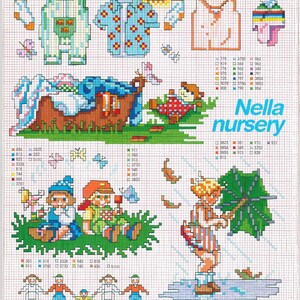 Patrón punto de cruz temática guardería