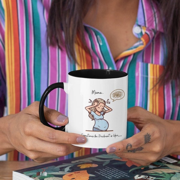 Taza personalizada de café para una futura mamá, Taza regalo para una embarazada, Feliz día para mamá, Día de las Madres, Amantes del Café.