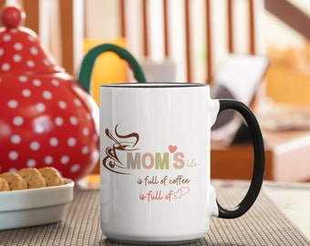 Taza de cafe para mama, Regalo para mama, Dia de las madres, Amantes del cafe, Mama ama el cafe, taza decorativa, vida de mama.