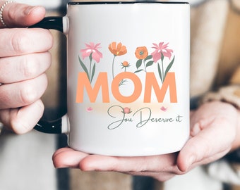 Taza de cafe personalizada para mama en su dia. Regalo para el dia de las Madres. Mama ama el cafe. Amantes del cafe.