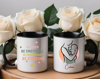 Taza personalizada de café para una futura mamá, Taza regalo para una embarazada, Feliz día para mamá, Día de las Madres, Amantes del Café.