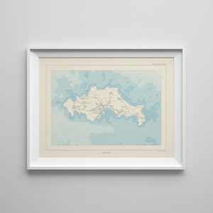 Carte de l'île de Batz, style ancien (Bretagne, Finistère)