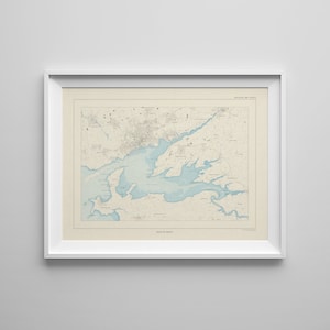 Carte de la rade de Brest, style ancien (Bretagne, Finistère)