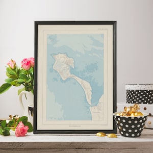 Carte de l'île de Noirmoutier, style ancien (Vendée)