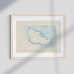 Carte de Belle-île, style ancien (Bretagne, Morbihan)