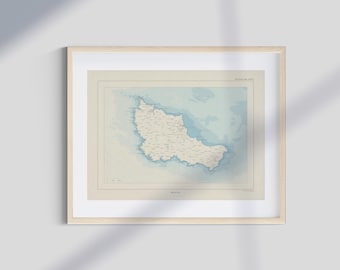 Carte de Belle-île, style ancien (Bretagne, Morbihan)
