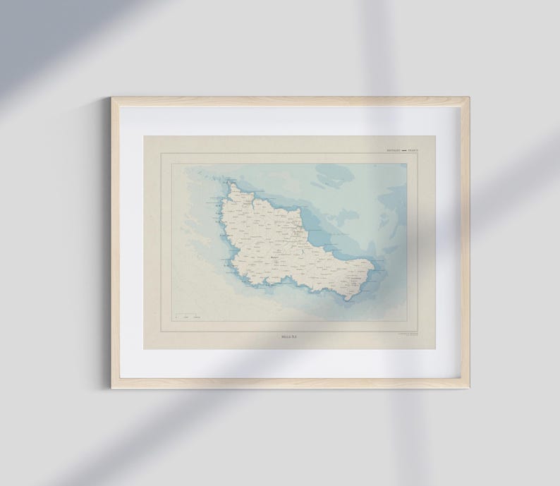 Carte de Belle-île, style ancien (Bretagne, Morbihan) image 1