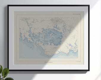 Map of the Gulf of Morbihan, old style (Brittany)