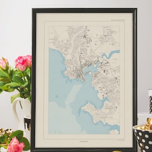 Carte de Concarneau, style ancien (Bretagne, Finistère)