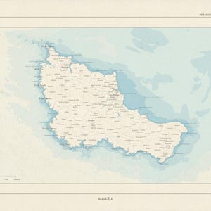 Carte de Belle-île, style ancien (Bretagne, Morbihan) image 2