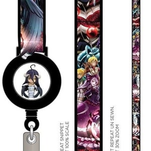 Anime Overlord Albedo Laynard Satin Applique Plastic Puller Albedo Sebas