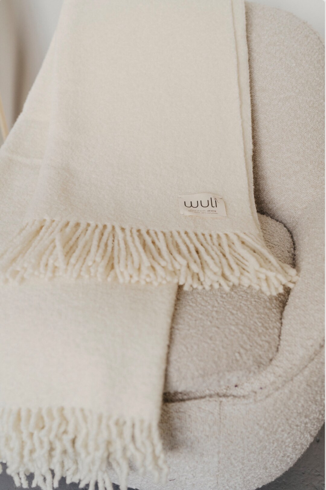 Soft Wool Boucle Blanket/plaid White Cream, Size 140x200 Cm Etsy