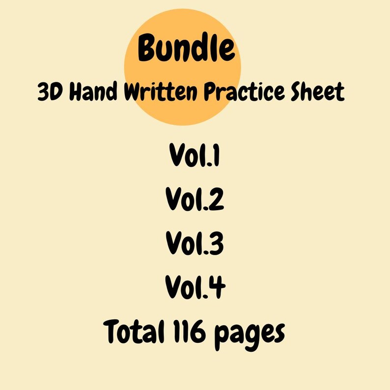 Bundle 3D Hand Written Practice Sheet, Lettering Work Sheet, Writing ...