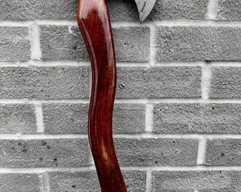 Handforged Damascus Steel Viking Axe with Leather Sheath