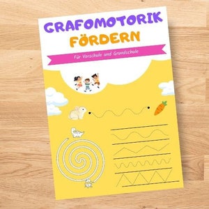 Fomentar las habilidades grafomotoras | Ejercicios para mejorar las habilidades visuales y grafomotrices | 30 hojas de trabajo imprimibles A4, PDF, preescolar y primaria