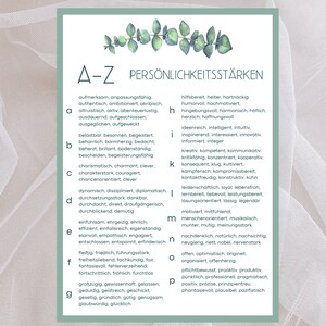 Personality Strengths A-Z - List, Strengths, Ready to Print - Wall Art - Character Strengths, PDF/PNG, Printable Art, Self Care, Poster