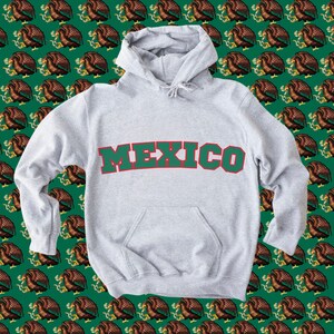 Mexico-In-National-Flag-Colors-Lettering | Men or Women Hoodie | Unisex Hooded Sweatshirt | Boys or Girls Sweater With Hood