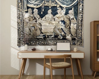 Medieval Wall Tapestry - Antique Renaissance Tapestry - Boho Vintage Tapestry - Wall Hanging - 46”x 60” - 118 x 150 cm