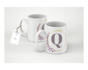 Muggomslag med monograminitial "Q" (digital nedladdning)