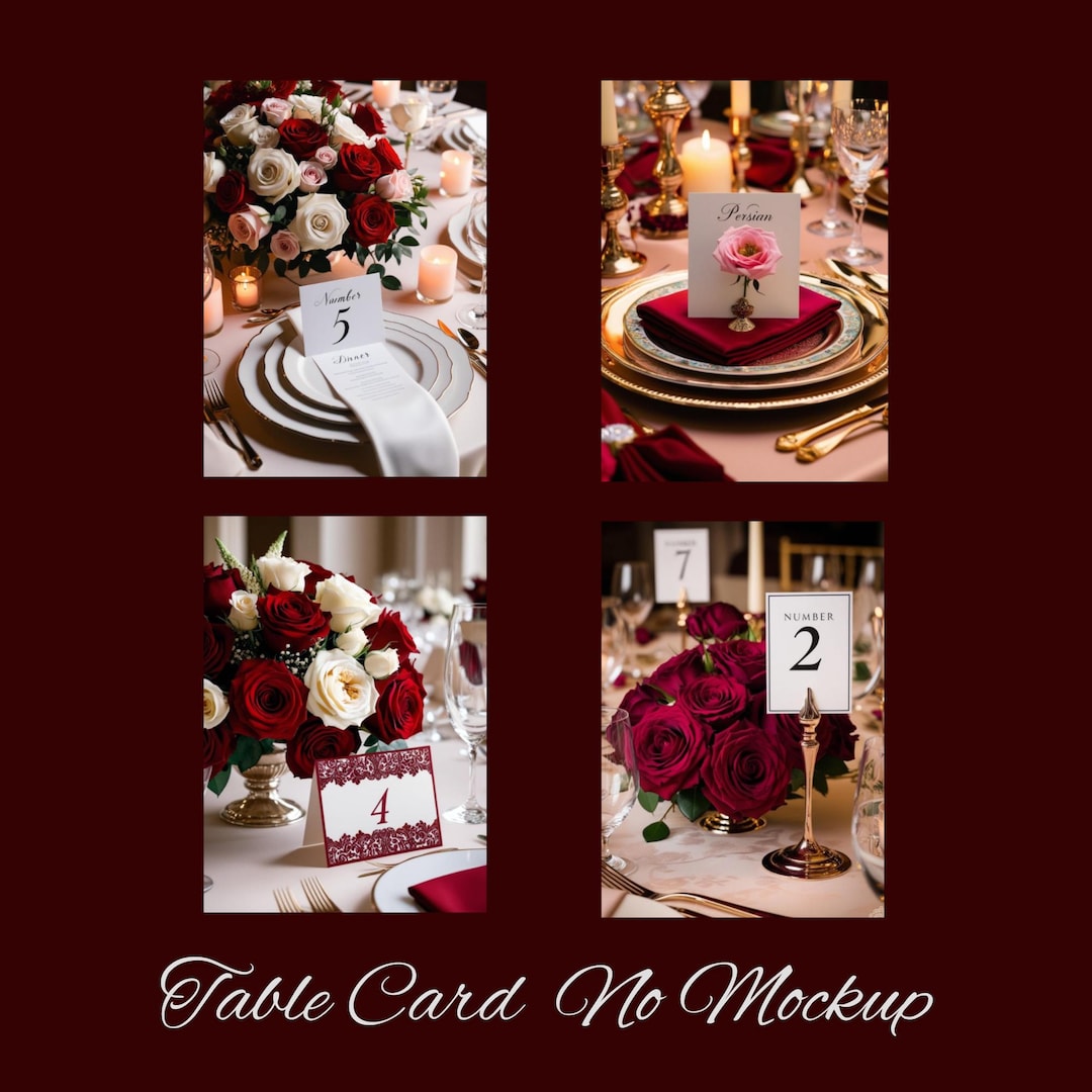 Wedding Table Card Mockup Templates: Elegant Place Settings (PSD ...