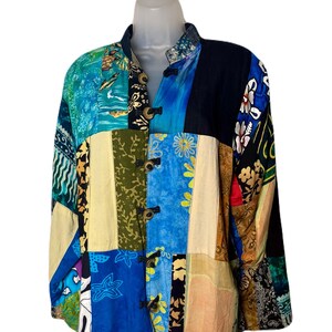 1990s Kosi Bali Patchwork Art To Wear Lightweight Jacket