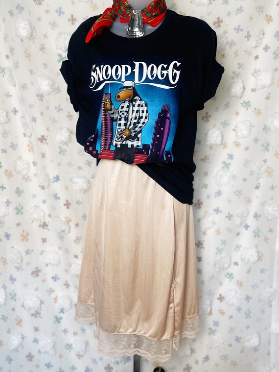 Vintage Women's Cream Slip Skirt Half Slip Lace T… - image 2