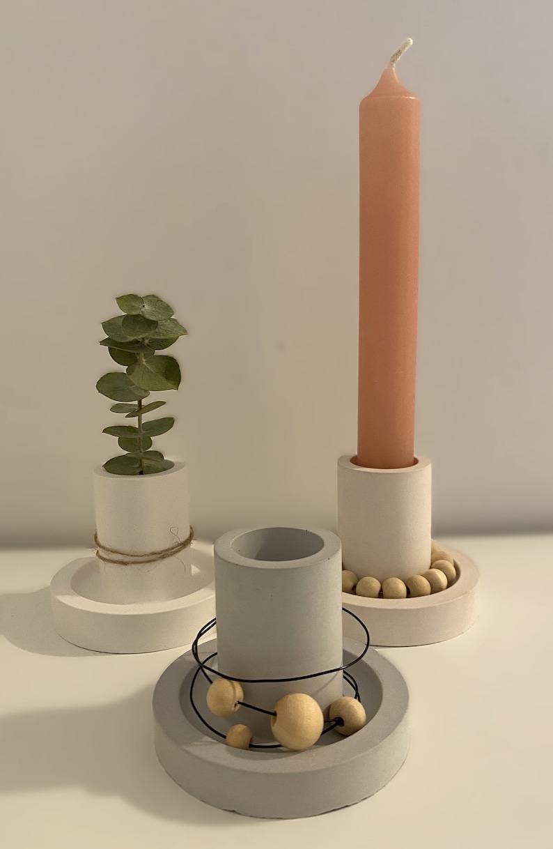 Candlestick for stick candles Ceramic Raysin image 8