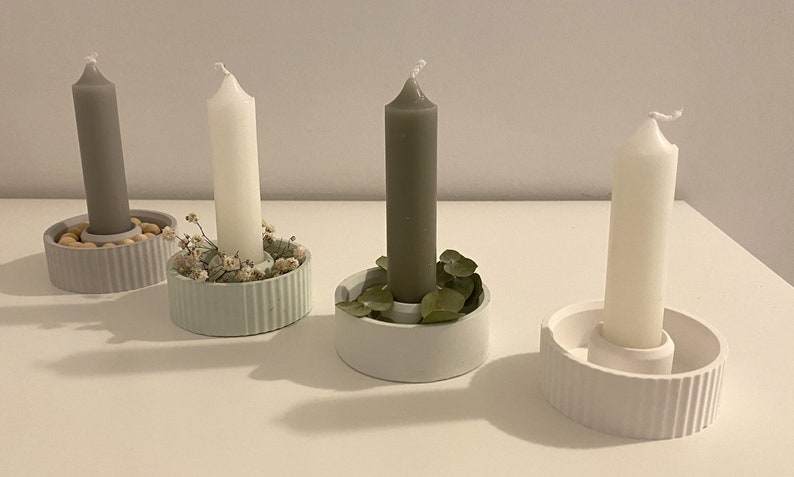 Candlestick for stick candles Ceramic Raysin image 1